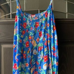 Blue spaghetti string tank top